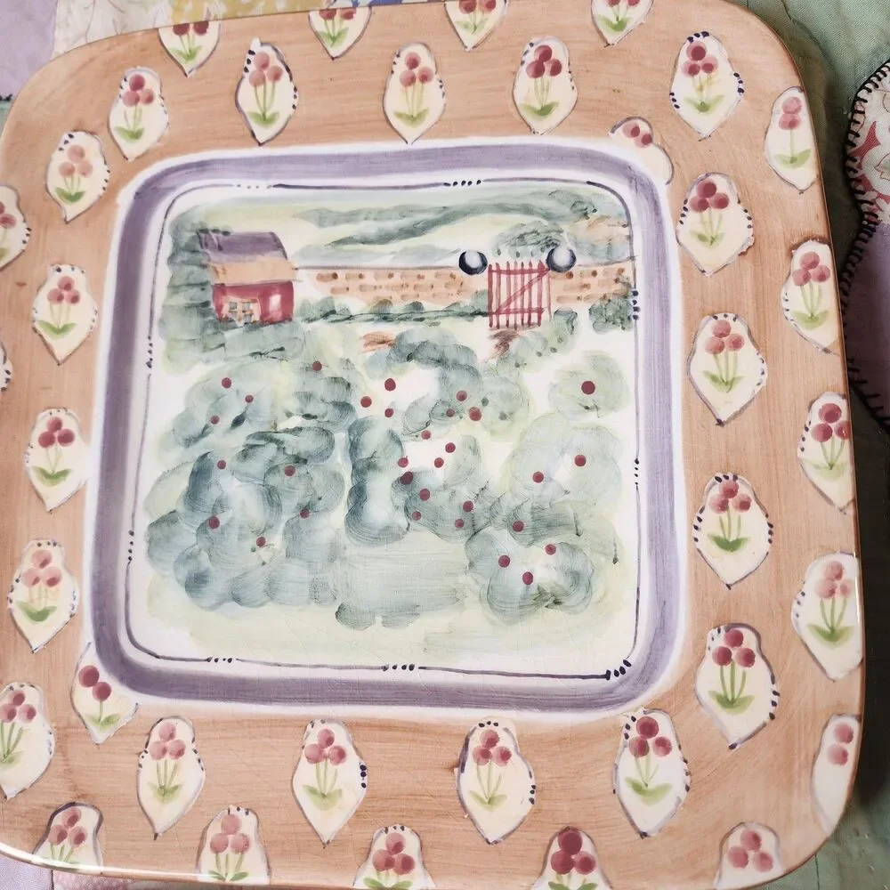 Set Of 4 Michal Sparks Handpainted Salad Plates Estate Of Mind Collection